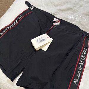 New with tag Alexander McQueen swim trunk color black with logo on the side